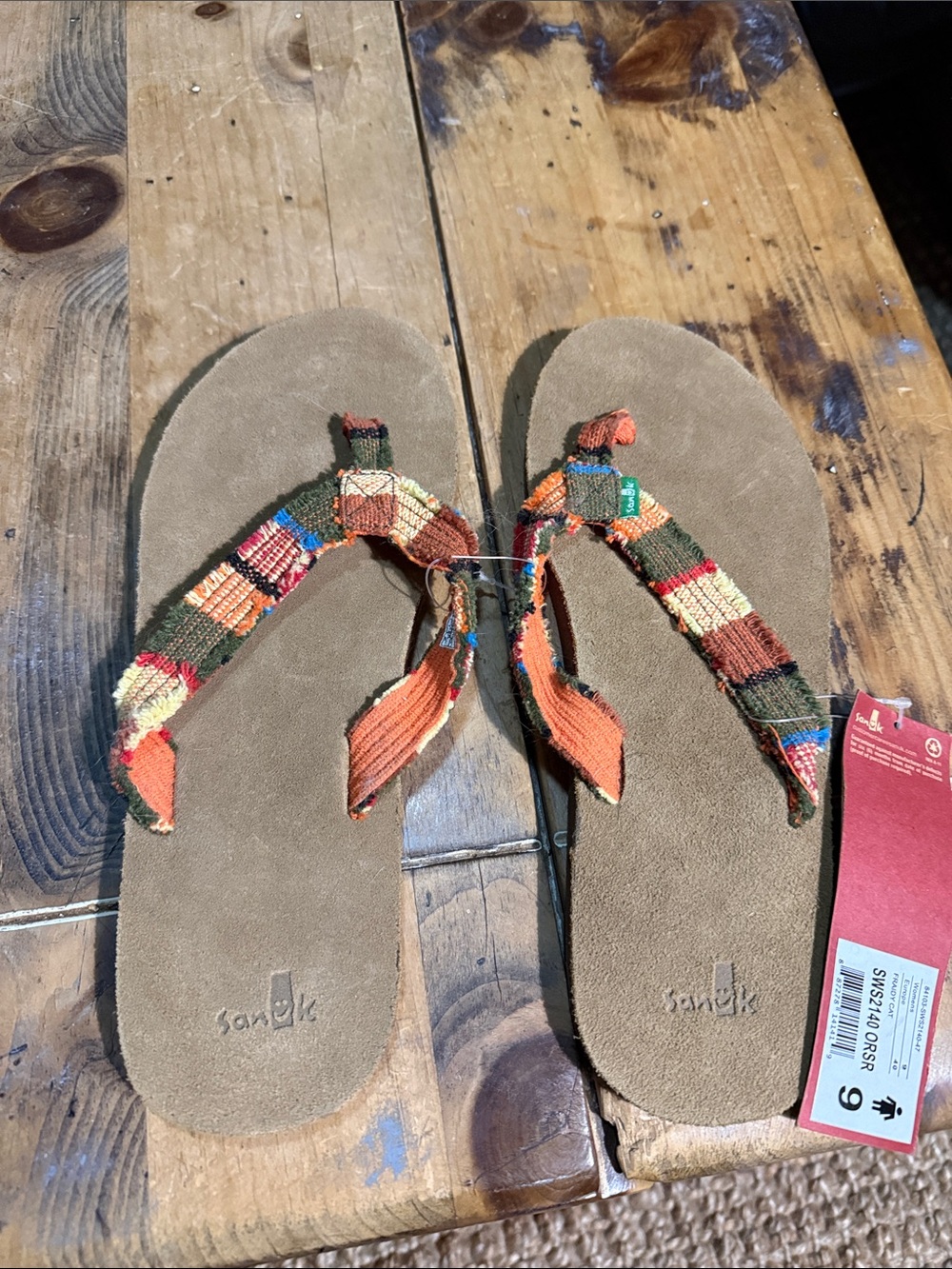 NWT Sanuk Fraidy Cat Sandals Blanket Strap Size 9